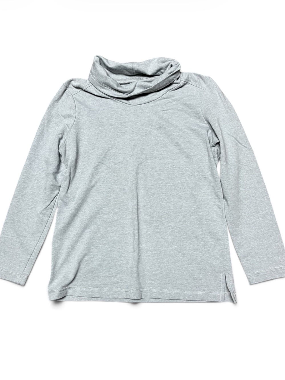 Karen Scott’s sport women’s size medium petite Light Gray Long-Sleeve Cowl Neck